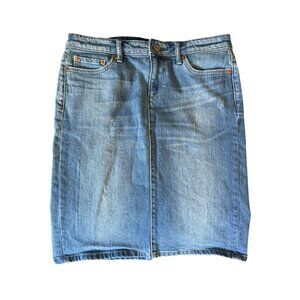 Uniqlo Distressed Stretch Denim Skirt - Size 4 (30" Waist)